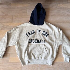 Fear of God Two-Tone Baseball Crewneck Sweatshirt - Cream & Black